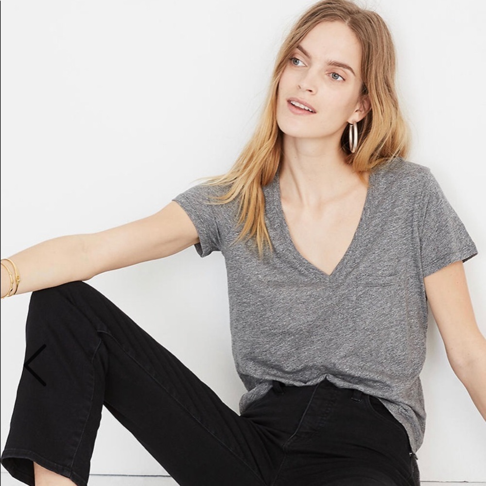 Madewell  Whisper Cotton V Neck Pocket Tee